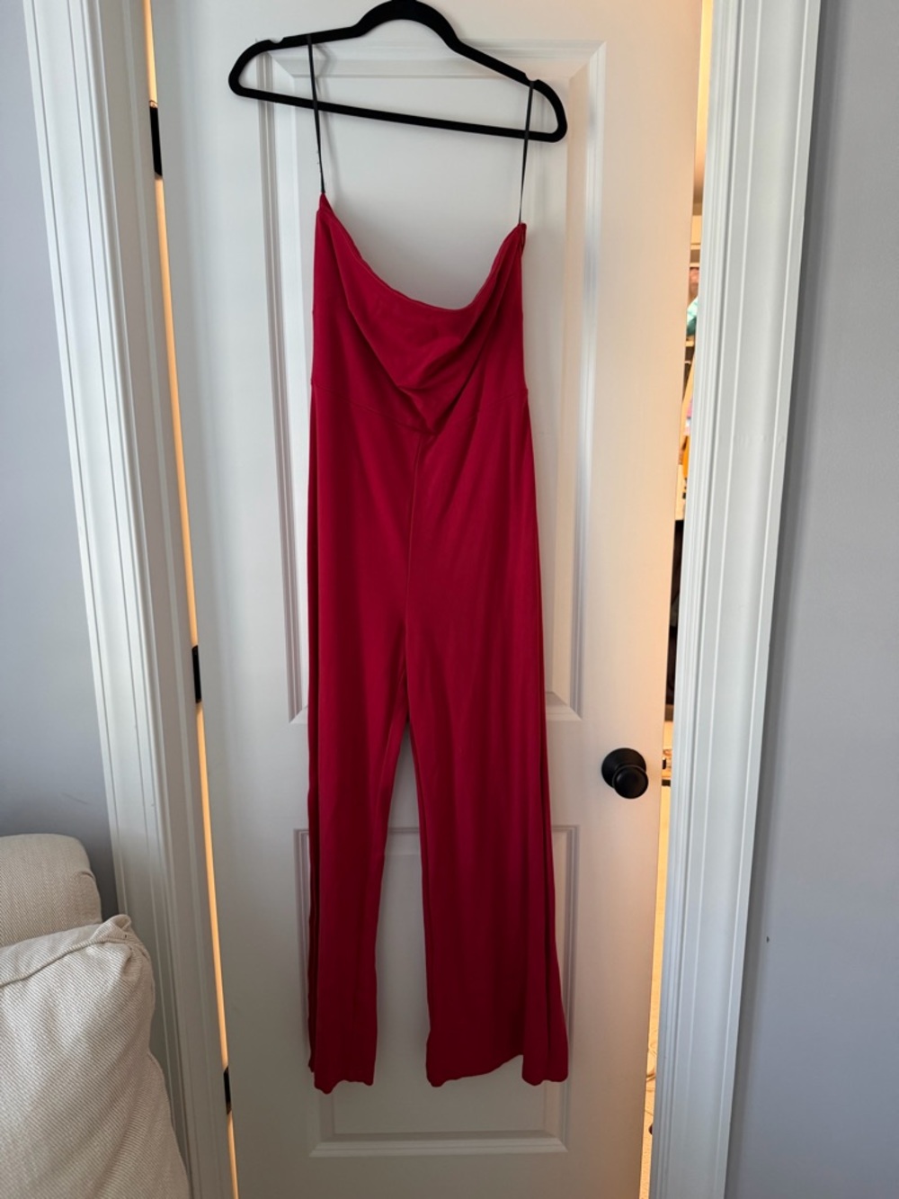 MARELLA Red strapless Wide-Leg Jumpsuit